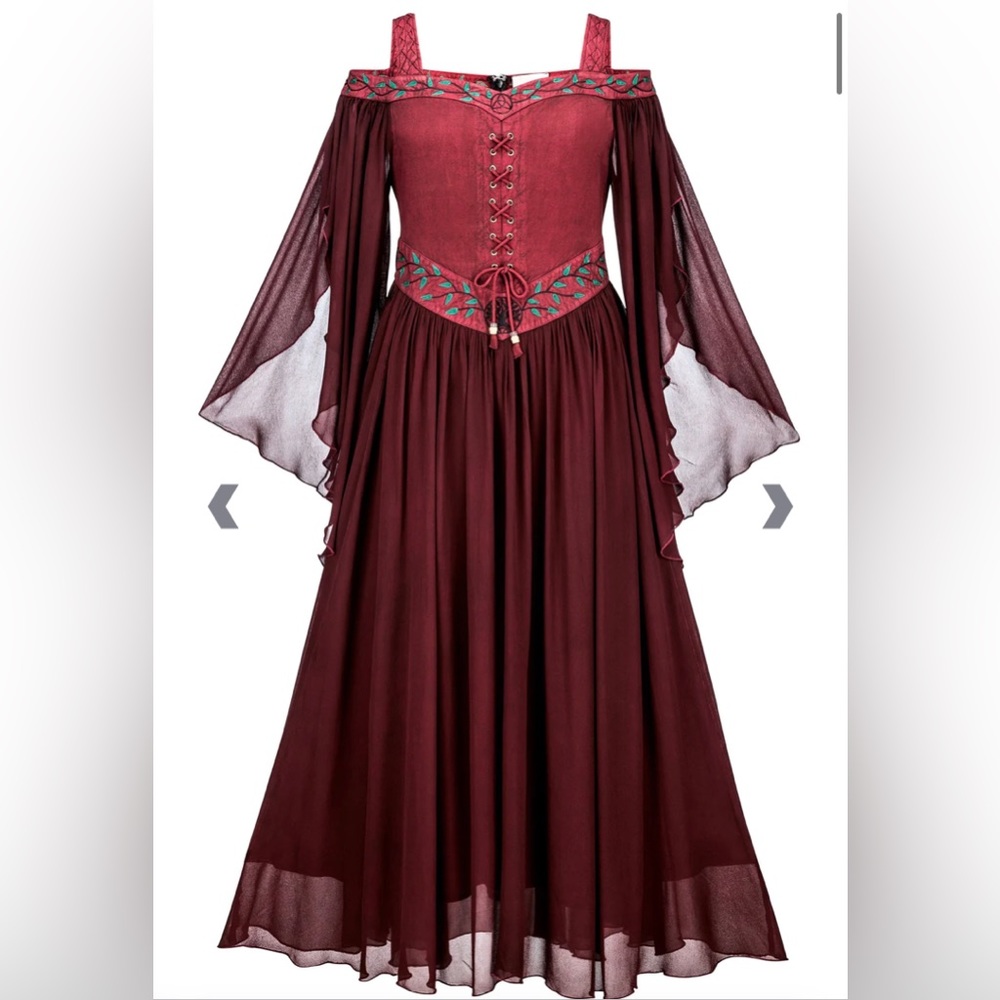 Holy Clothing Acacia Dress Burgundy XL/1X Petite NWT